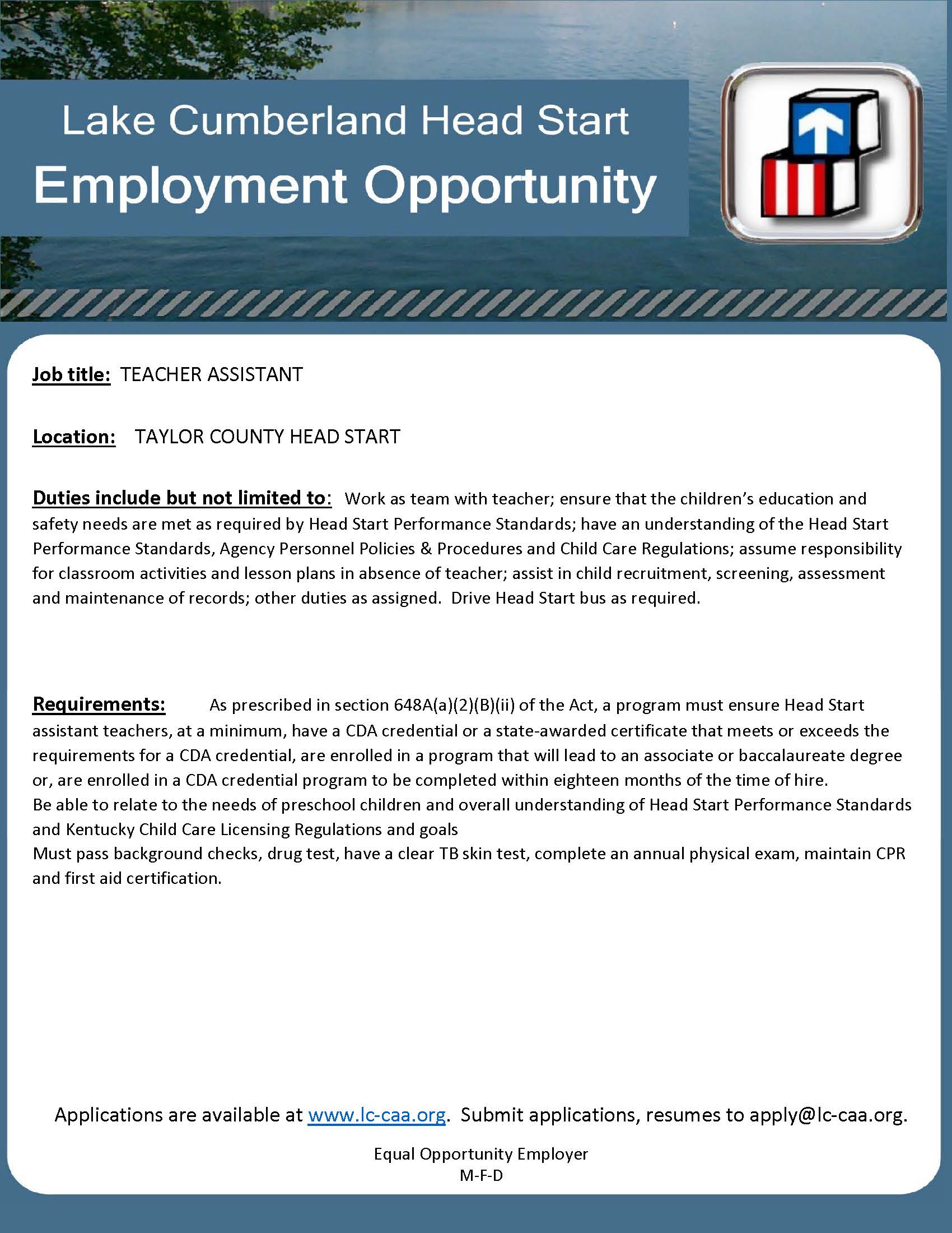 Job Openings - Lake Cumberland Community Action Agency