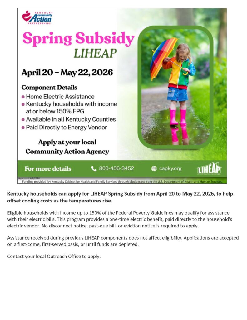 Spring Subsidy 2026 Information