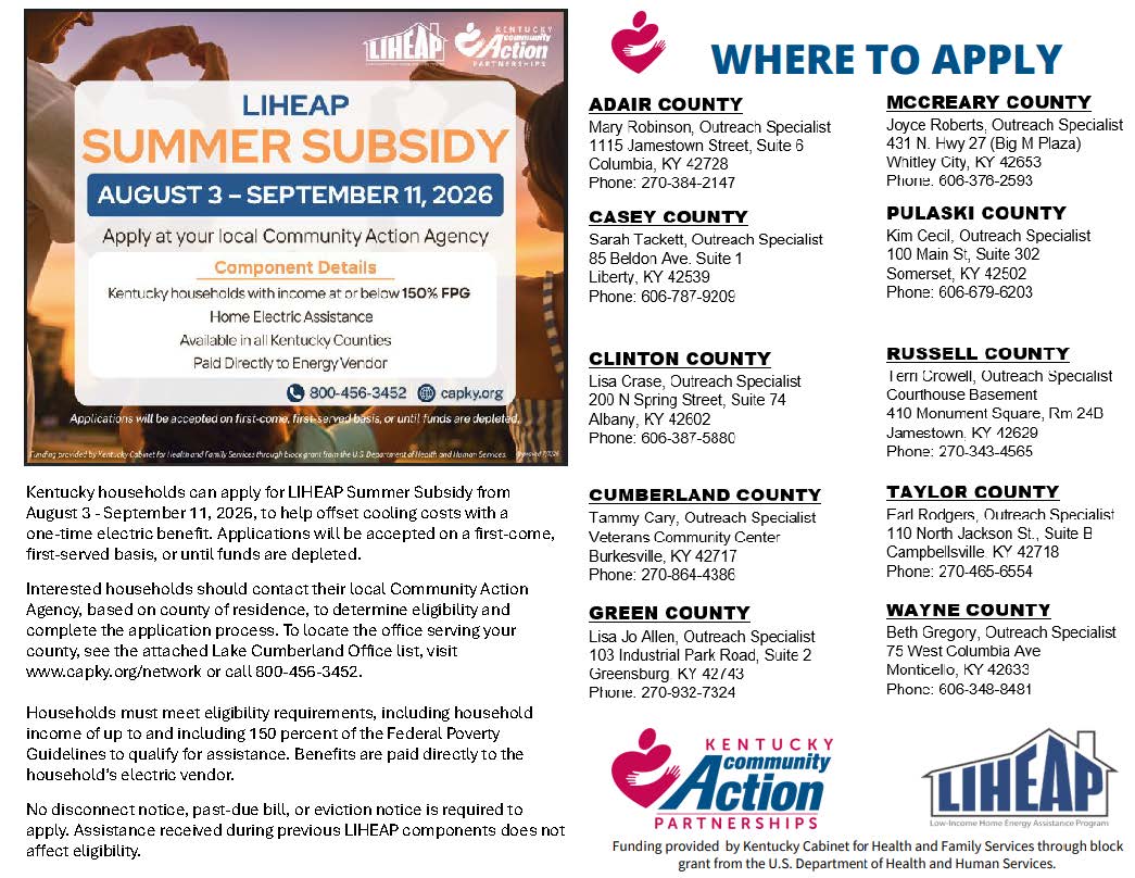 Spring Subsidy 2026 Information